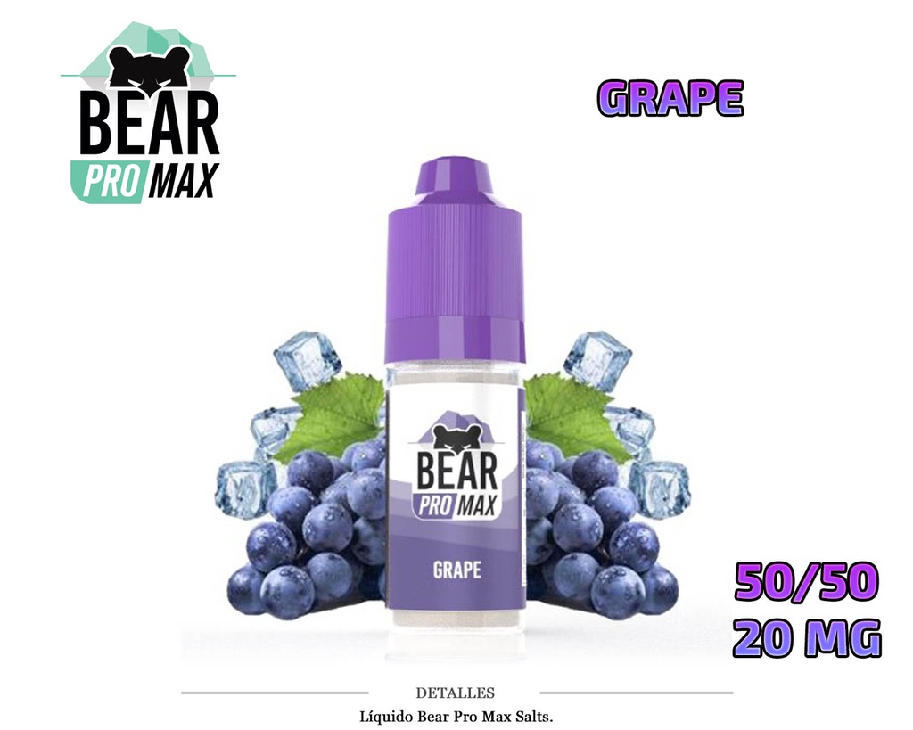 E-LIQUID BEAR PRO MAX SALTS GRAPE 20MG 20ML