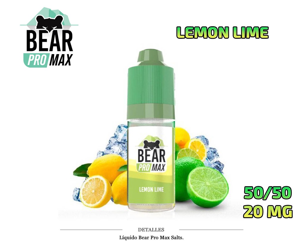 E-LIQUID BEAR PRO MAX SALTS LEMON LIME 20MG 20ML