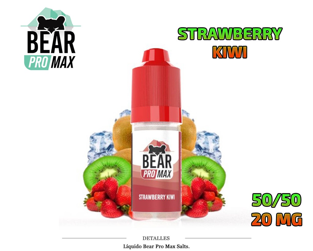 E-LIQUID BEAR PRO MAX SALTS STRAWBERRY KIWI 20MG 20ML