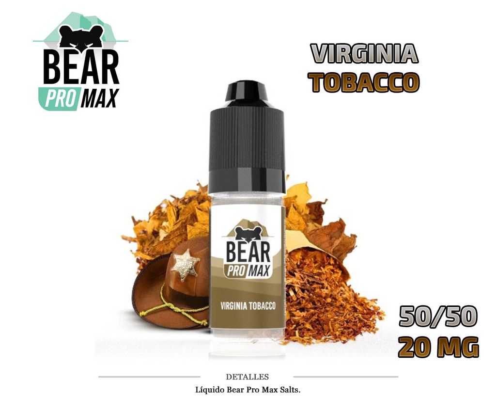 E-LIQUID BEAR PRO MAX SALTS VIRGINIA TOBACCO 20MG 20ML