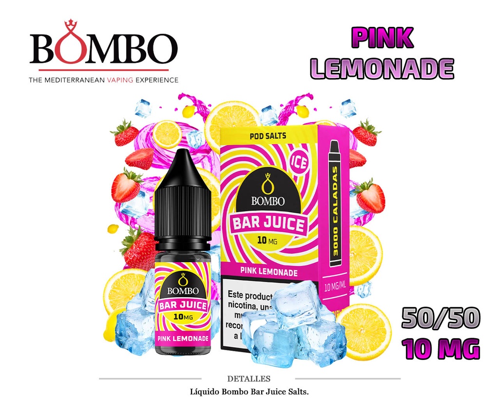 E-LIQUID BOMBO PINK LEMONADE ICE 10MG 10ML