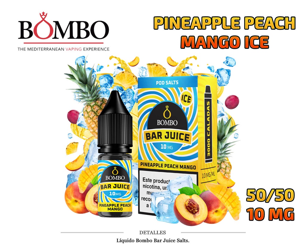 E-LIQUID BOMBO PINEAPPLE PEACH MANGO ICE 10MG 10ML