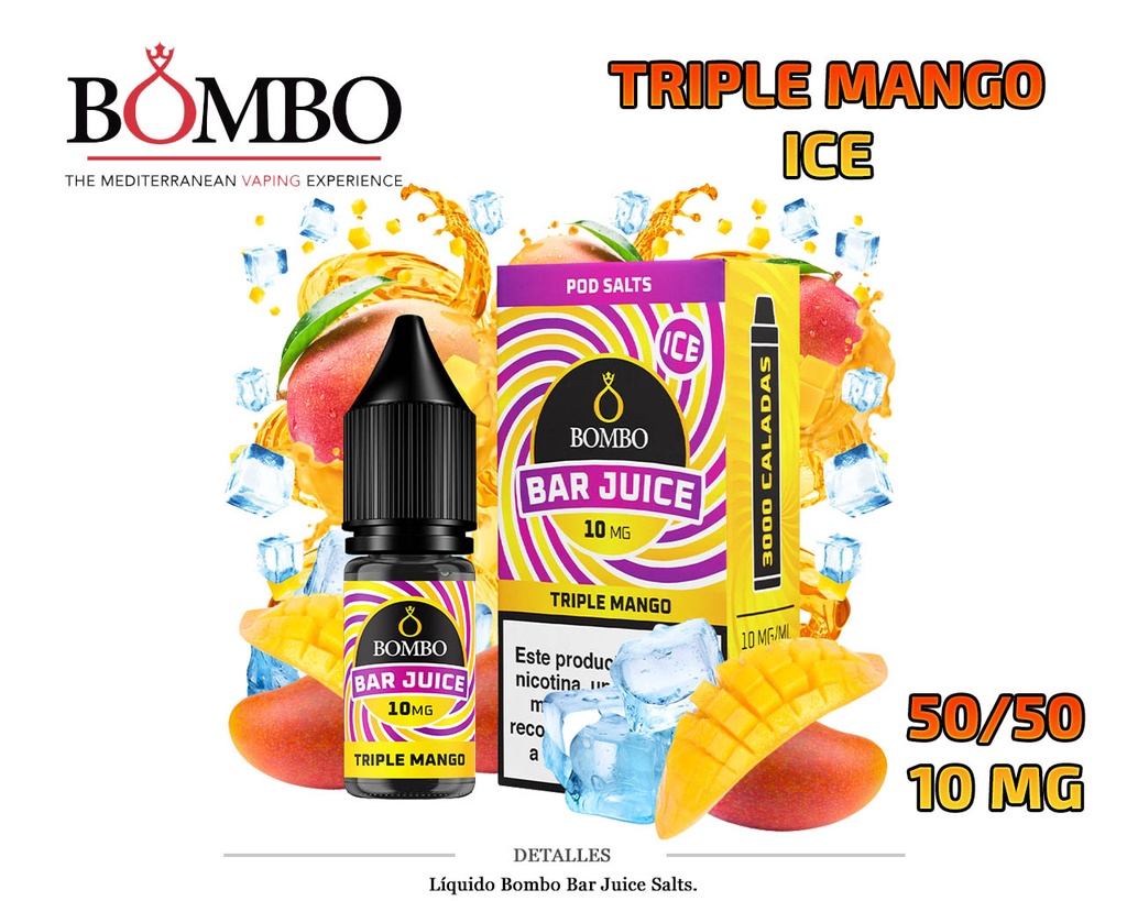 E-LIQUID BOMBO TRIPLE MANGO ICE 10MG 10ML