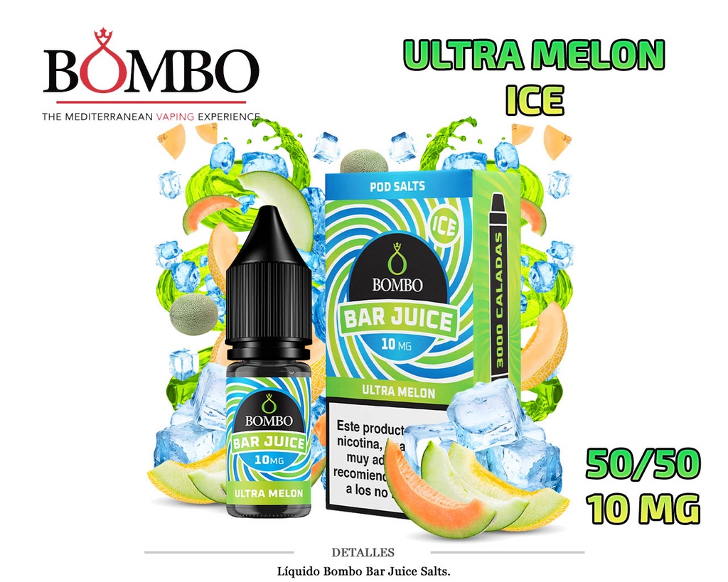 E-LIQUID BOMBO ULTRA MELON ICE 10MG 10ML