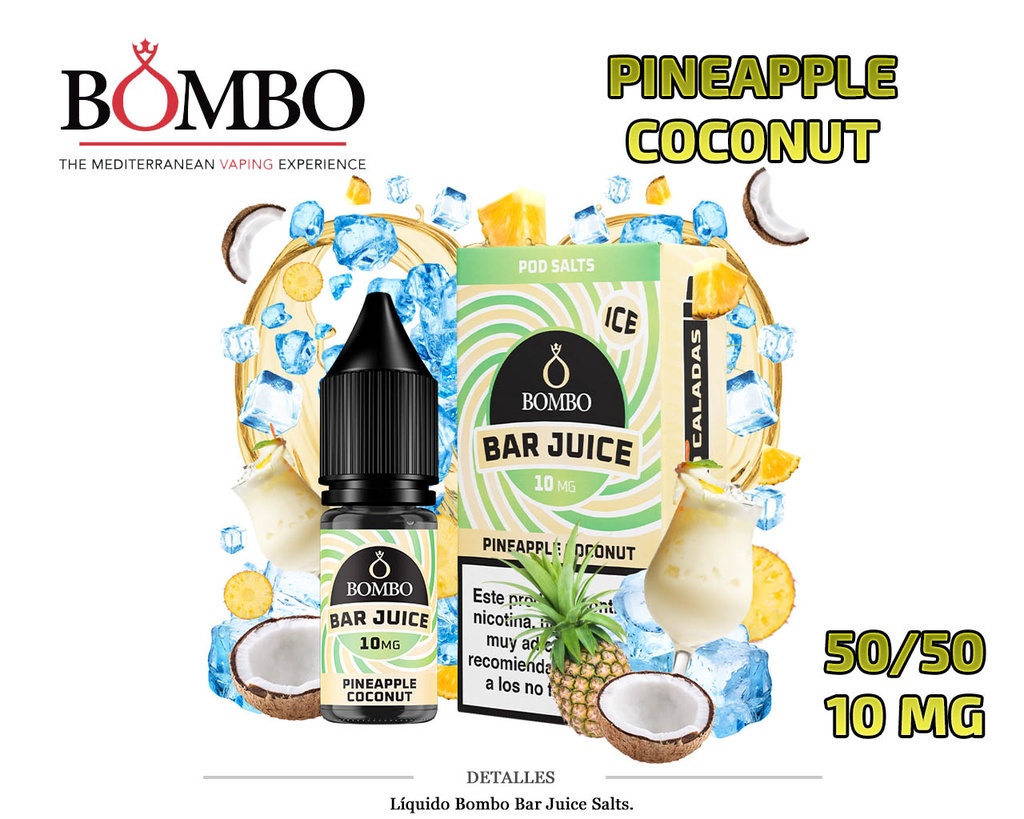 E-LIQUID BOMBO PINEAPPLE COCONUT ICE 10MG 10ML