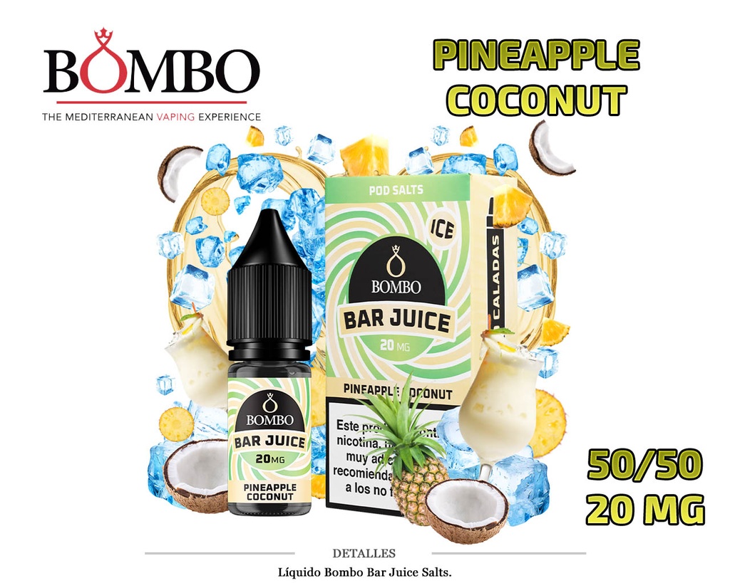 E-LIQUID BOMBO PINEAPPLE COCONUT ICE 20MG 10ML