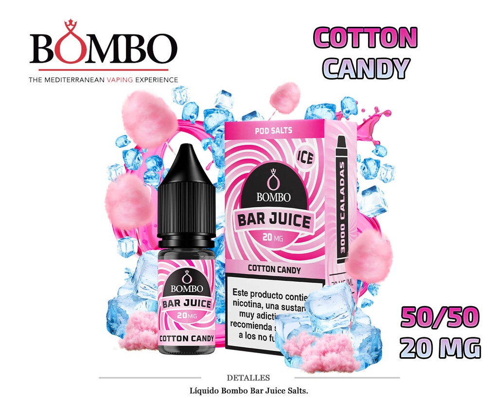 E-LIQUID BOMBO COTTON CANDY ICE 20MG 10ML