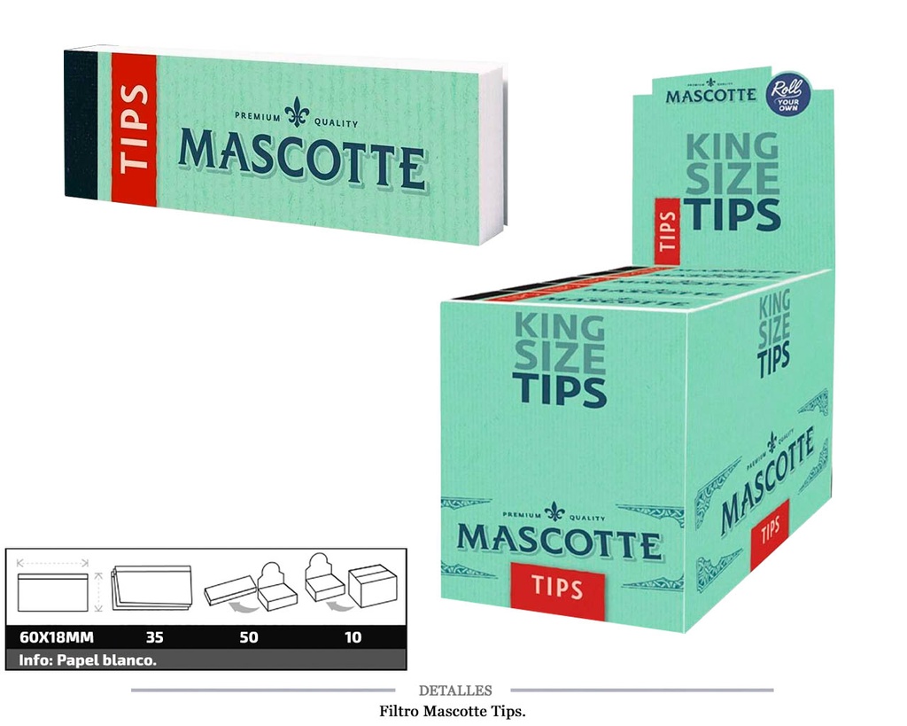 FILTRO MASCOTTE TIPS 50X35 UDS