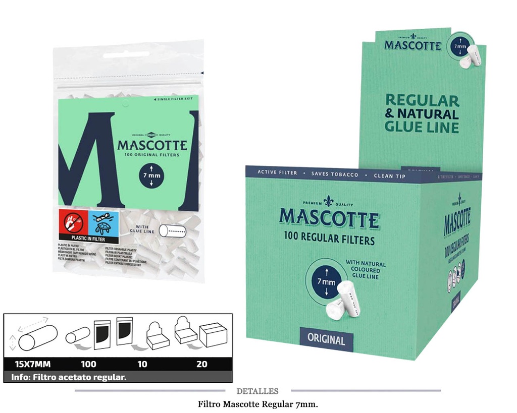 FILTRO MASCOTTE REGULAR 7MM 10X100 UDS