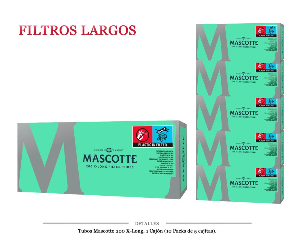 TUBOS MASCOTTE 200 XLONG 5X200 10 PACKS
