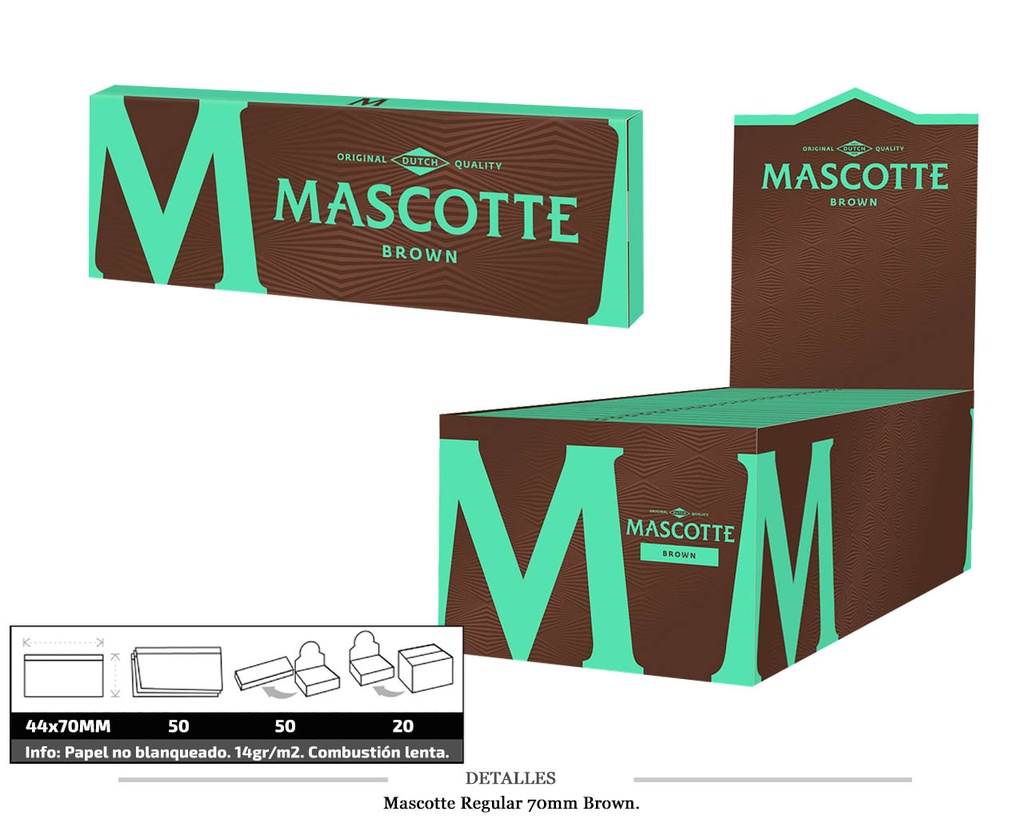 MASCOTTE REGULAR 70MM BROWN 50 UDS