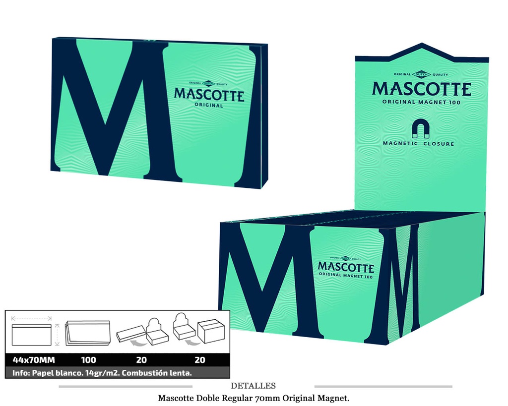 MASCOTTE DOBLE REGULAR 70MM ORIGINAL MAGNET 20 UDS