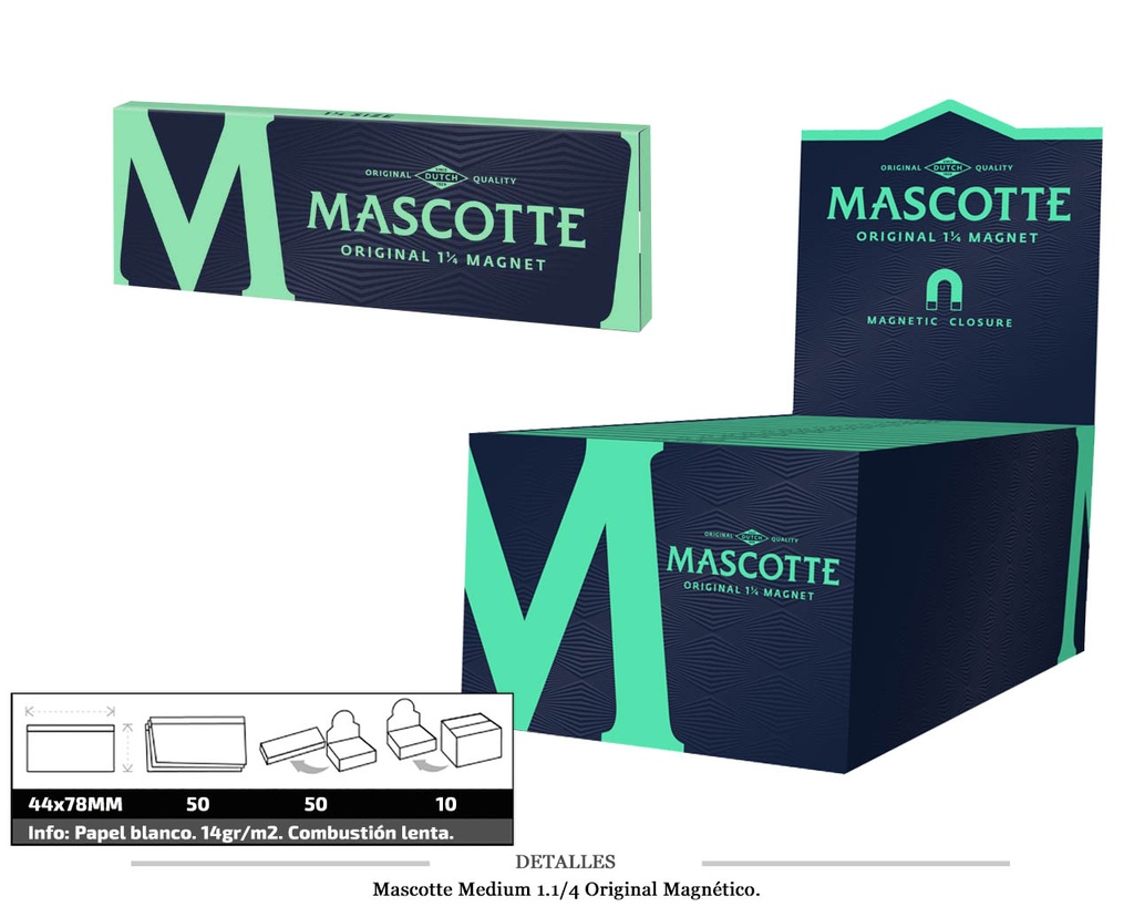 MASCOTTE MEDIUM 1.1/4 ORIGINAL MAGNETICO 50 UDS