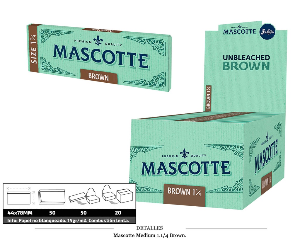 MASCOTTE MEDIUM 1.1/4 BROWN 50 UDS