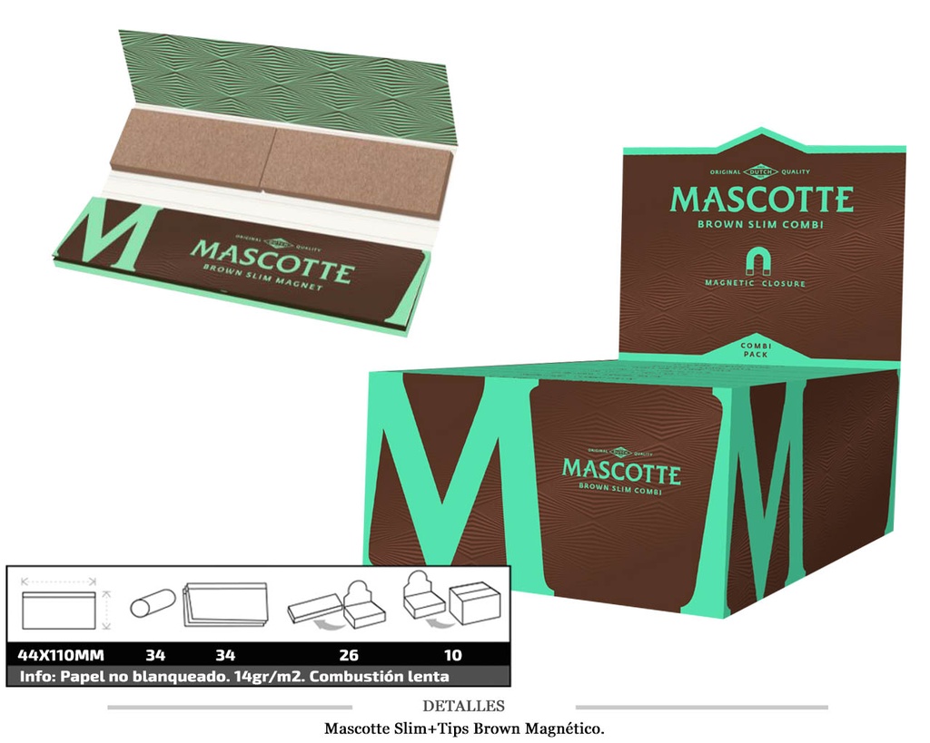 MASCOTTE SLIM+TIPS BROWN MAGNETICO 26 UDS