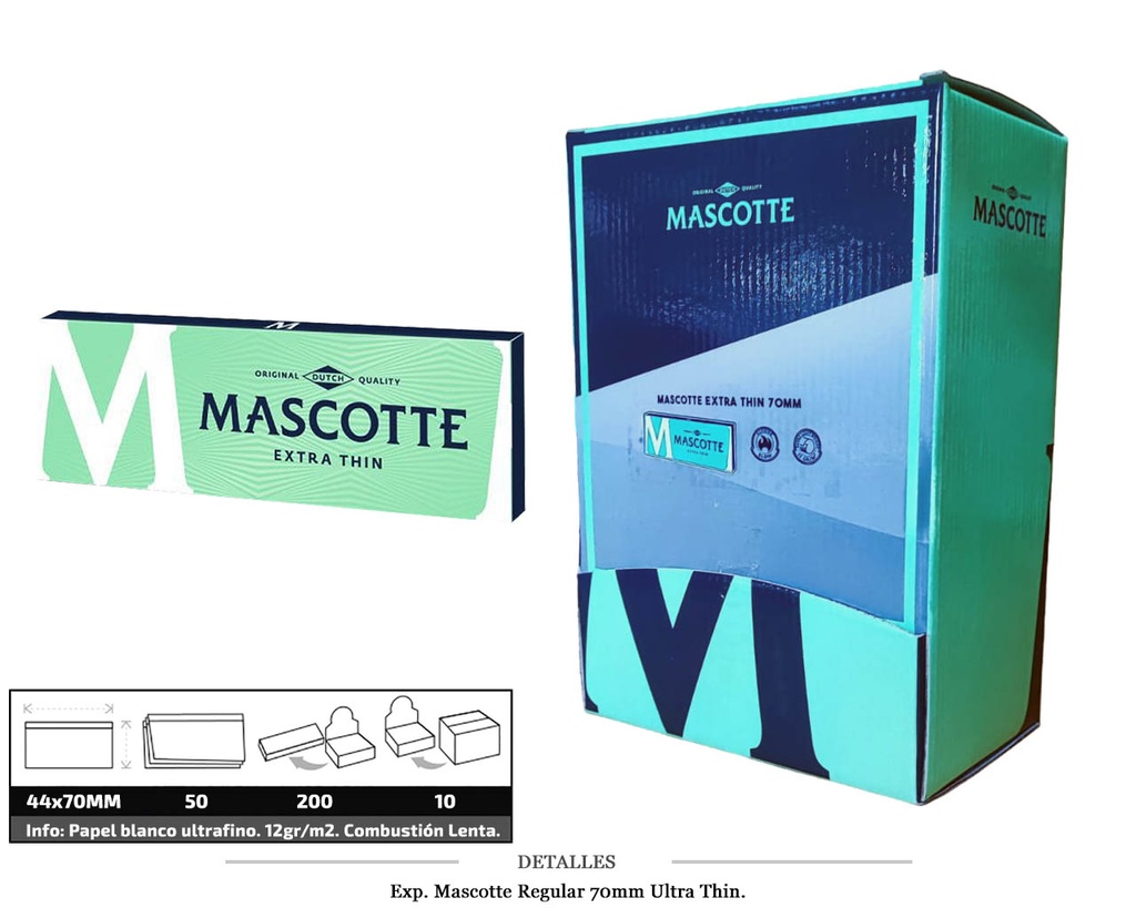 EXP. MASCOTTE REGULAR 70MM EXTRA THIN 200 UDS