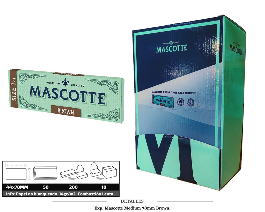 EXP. MASCOTTE MEDIUM 1.1/4 BROWN 200 UDS