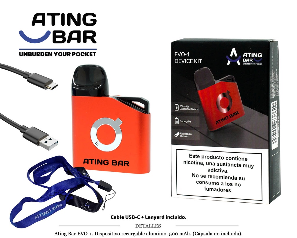 BATERIA ATING EVO-1 ROJA 500 MAH