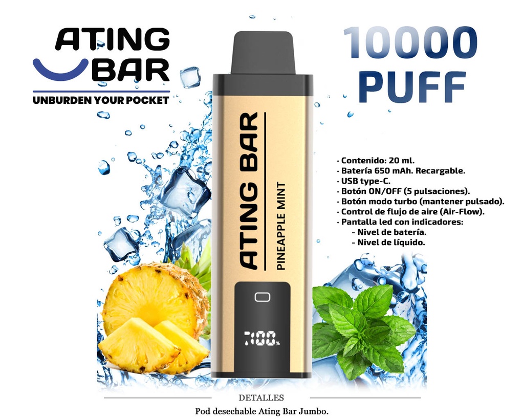 POD DES. ATING JUMBO VAPE PINAPPLE MINT 0MG