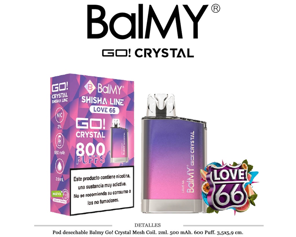 POD. DES. BALMY GO! CRYSTAL LOVE 66 20MG