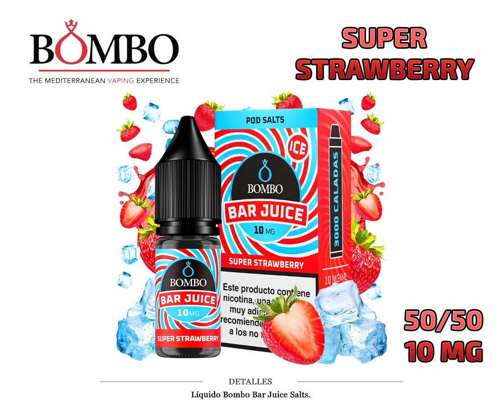 E-LIQUID BOMBO SUPER STRAWBERRY ICE 10MG 10ML