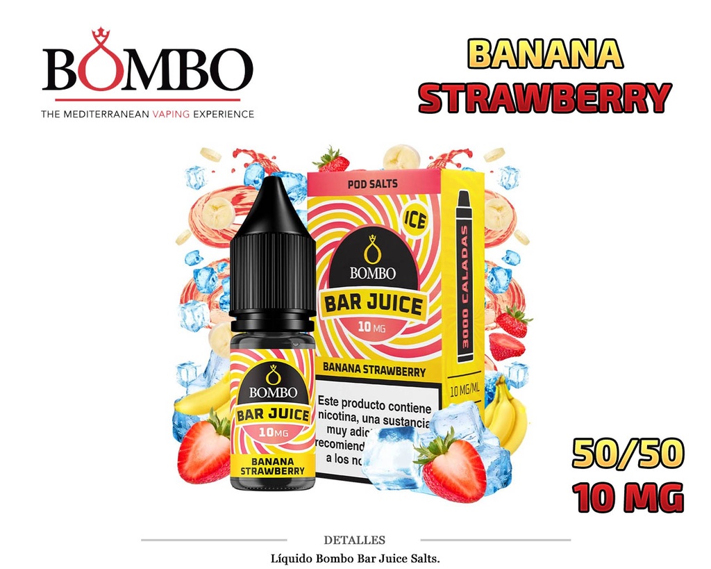 E-LIQUID BOMBO BANANA STRAWBERRY ICE 10MG 10ML