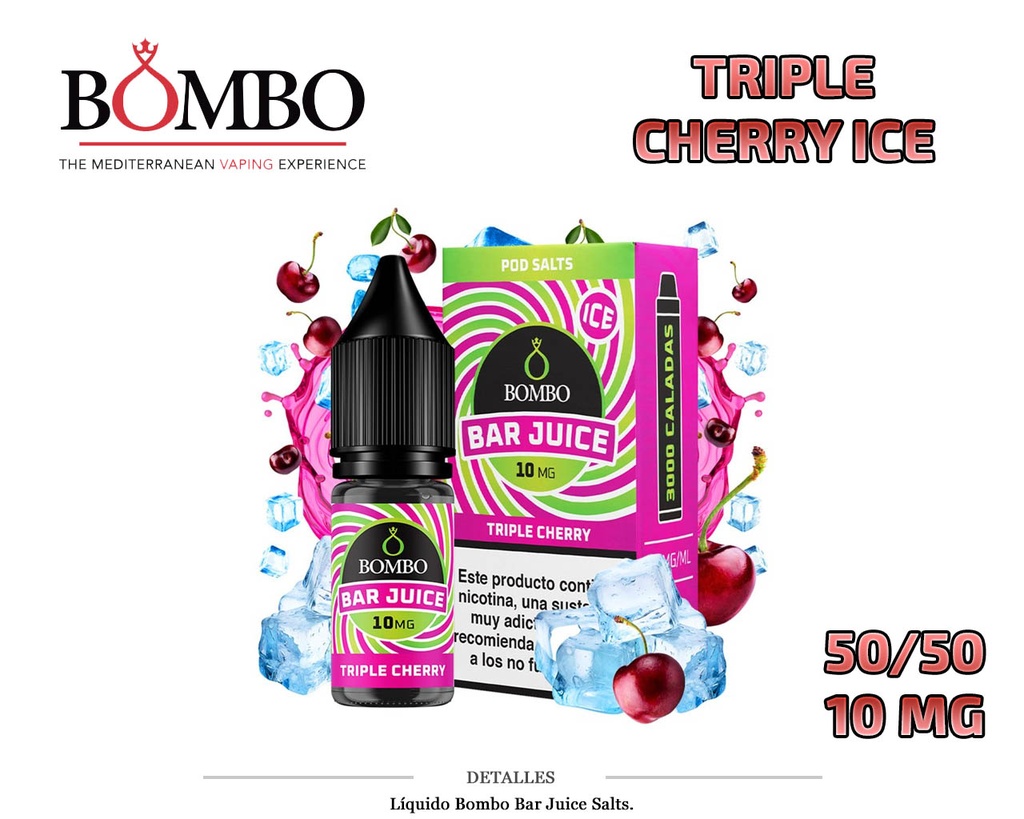 E-LIQUID BOMBO TRIPLE CHERRY ICE 10MG 10ML