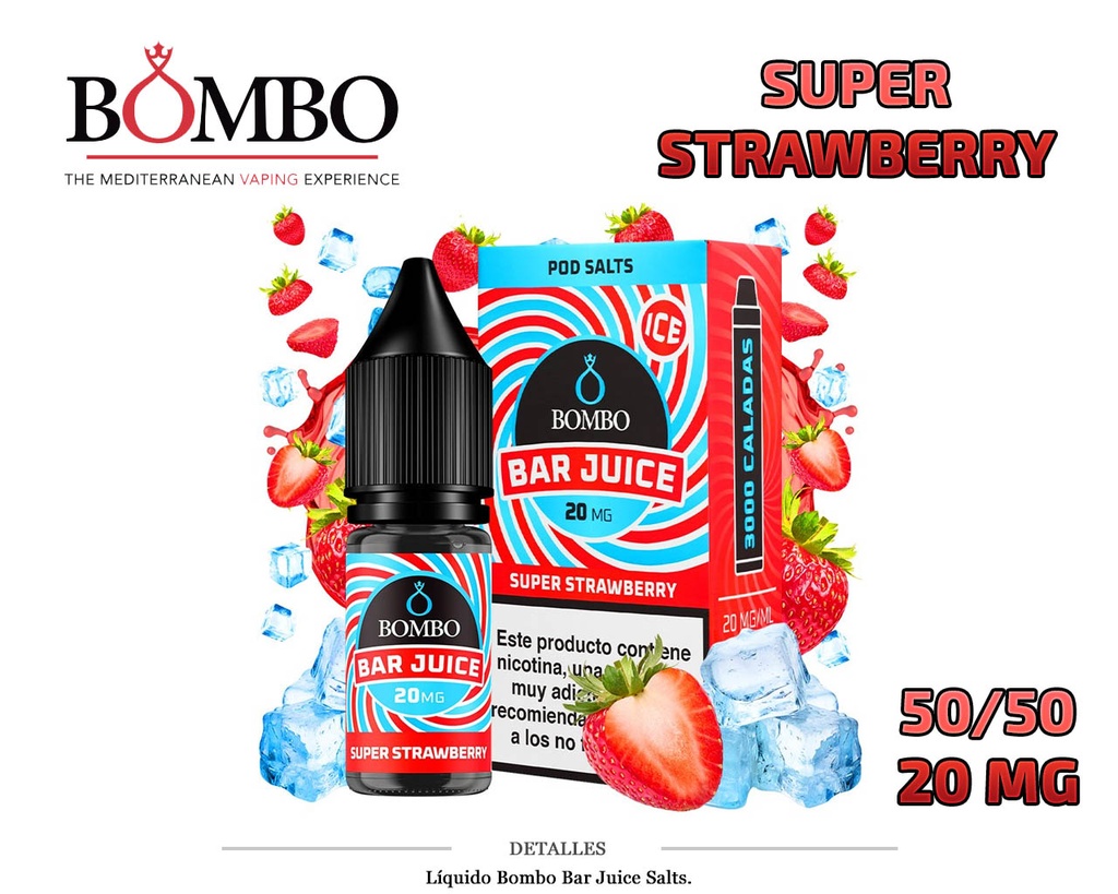 E-LIQUID BOMBO SUPER STRAWBERRY ICE 20MG 10ML