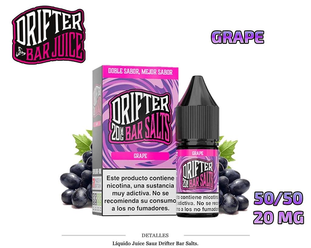 E-LIQUID DRIFTER SALT GRAPE 20MG 10ML