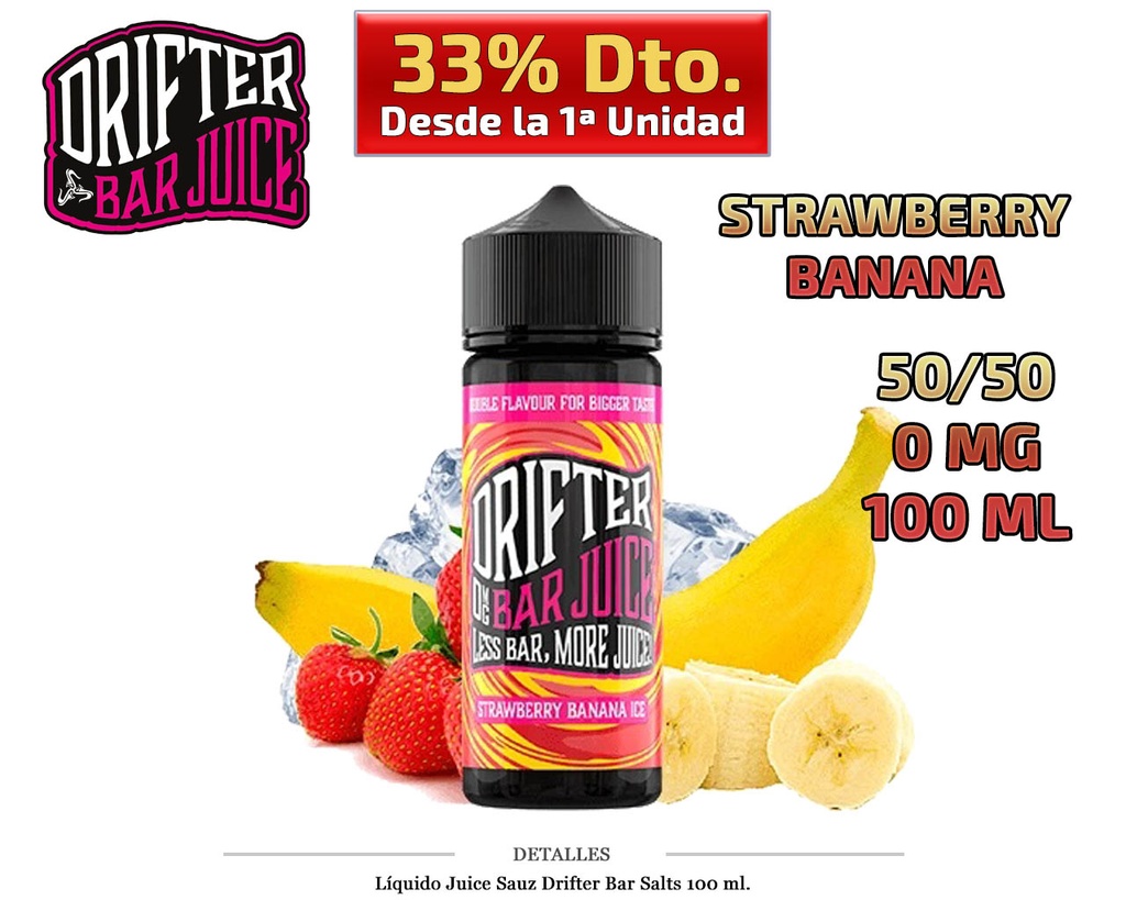 E-LIQUID DRIFTER SALT STRAWBERRY BANANA ICE 100ML