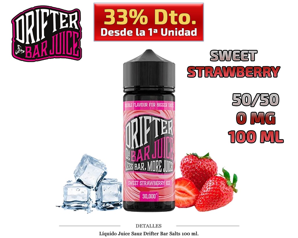 E-LIQUID DRIFTER SALT SWEET STRAWBERRY ICE 100ML