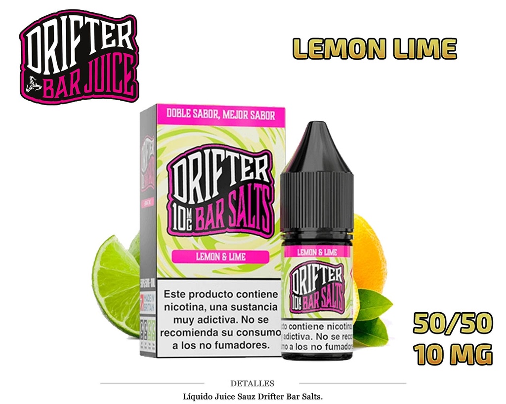 E-LIQUID DRIFTER SALT LEMON LIME 10MG 10ML