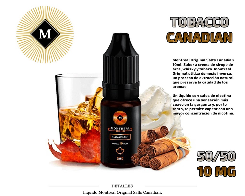 E-LIQUID MONTREAL SALT CANADIAN 10MG 10ML