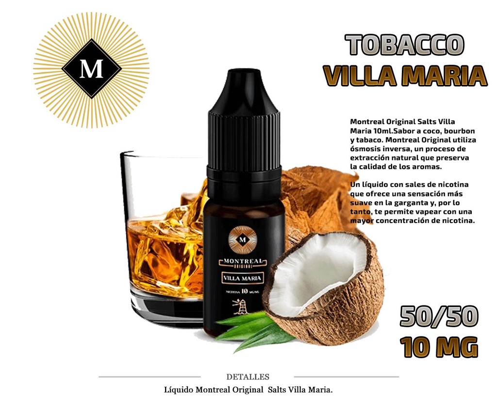 E-LIQUID MONTREAL SALT VILLA MARIA 10MG 10ML