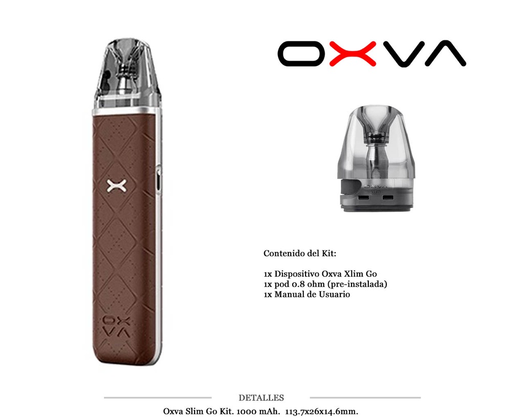 OXVA XLIM GO KIT DARK BROWN 1000 MAH