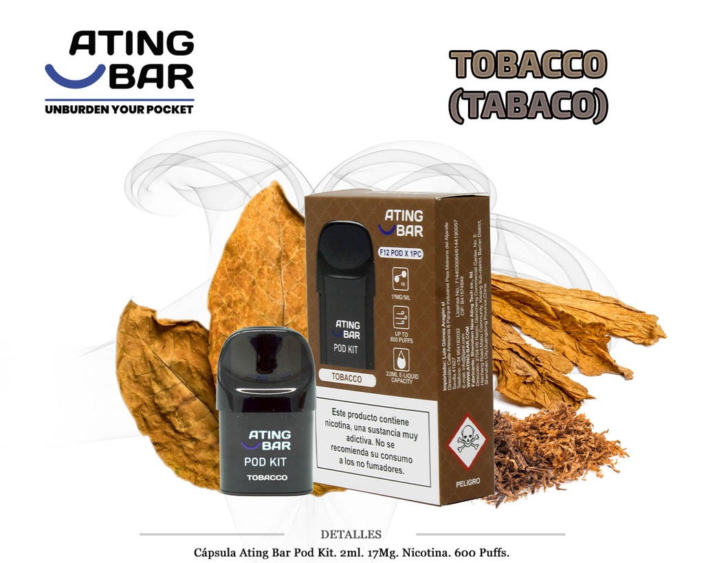 CAPSULA ATING TOBACCO 17MG 1 UD