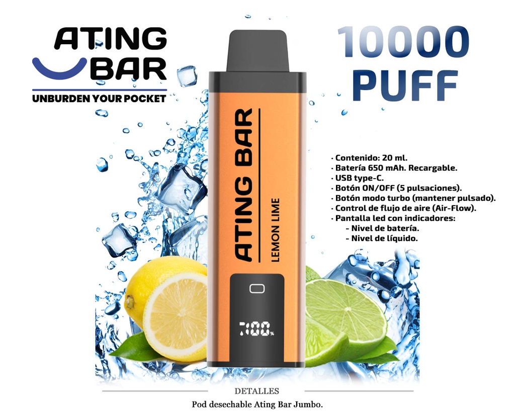 POD DES. ATING JUMBO VAPE LIME LEMON 0MG 20ML