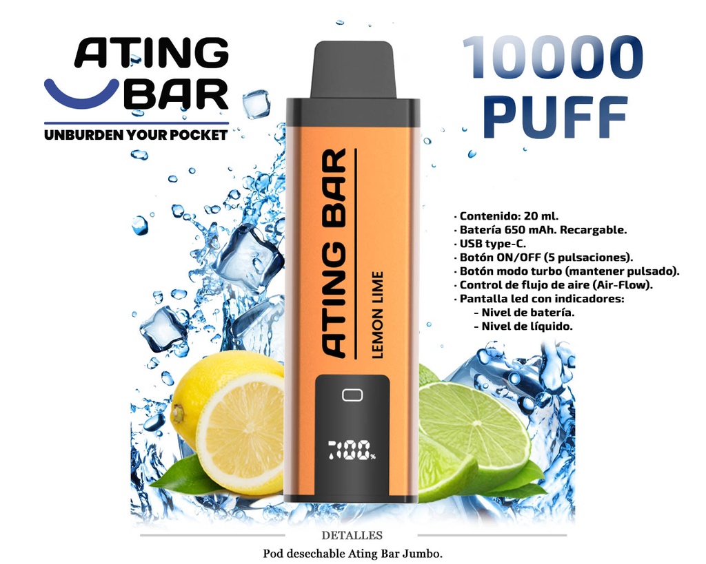 POD DES. ATING JUMBO VAPE LIME LEMON 0MG