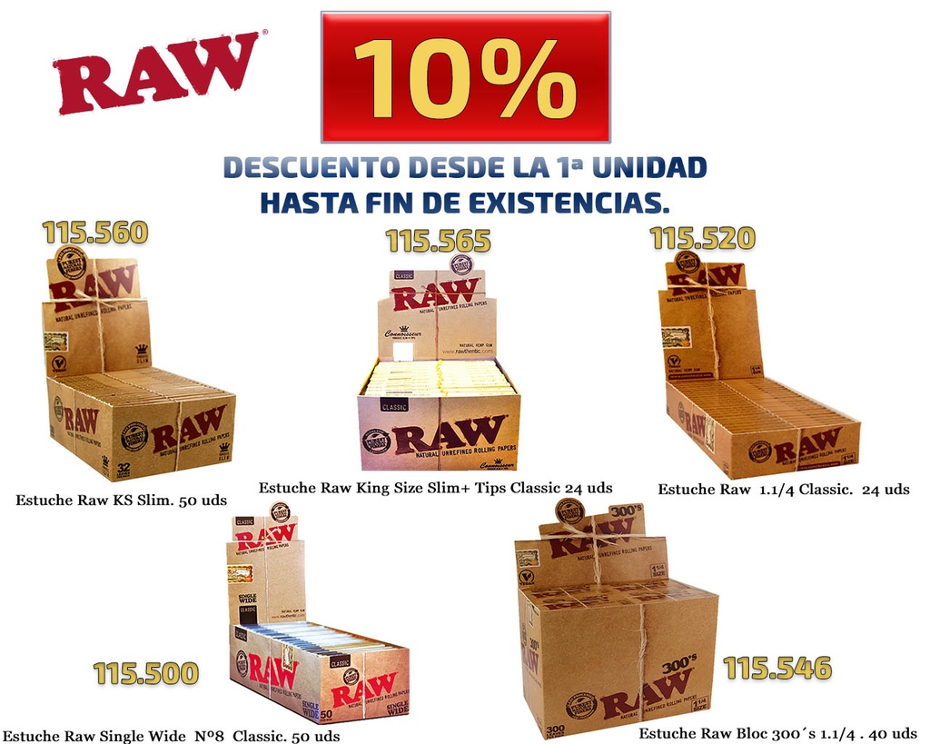 PROMOCION RAW 10% DTO