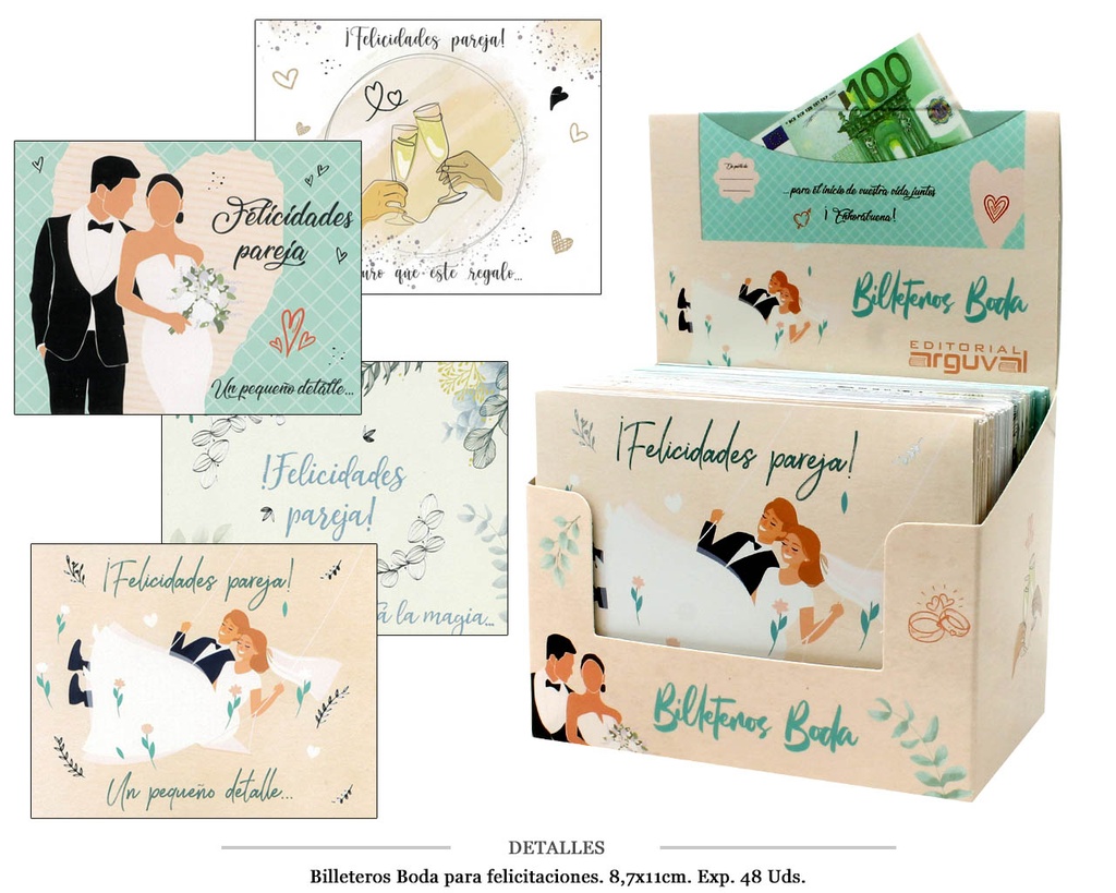 BILLETERO BODA EXPOSITOR 8,7X11 CM 48 UD