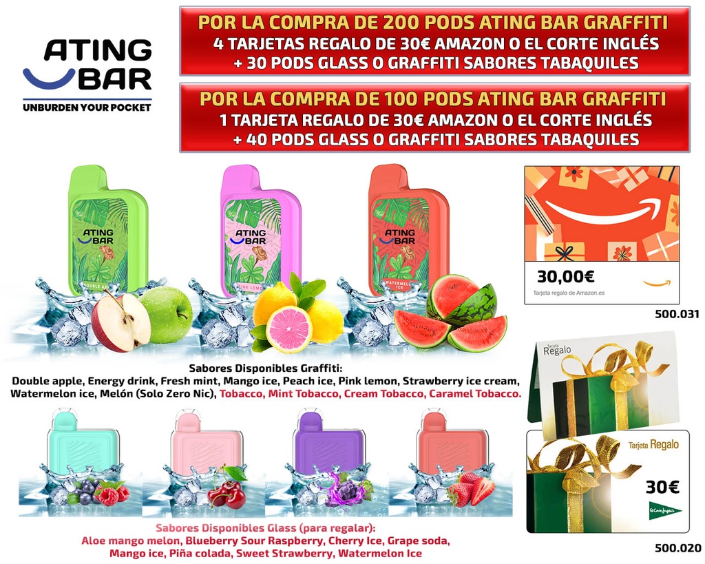 ATING BAR GRAFFITI + TARJETAS REGALO 30€