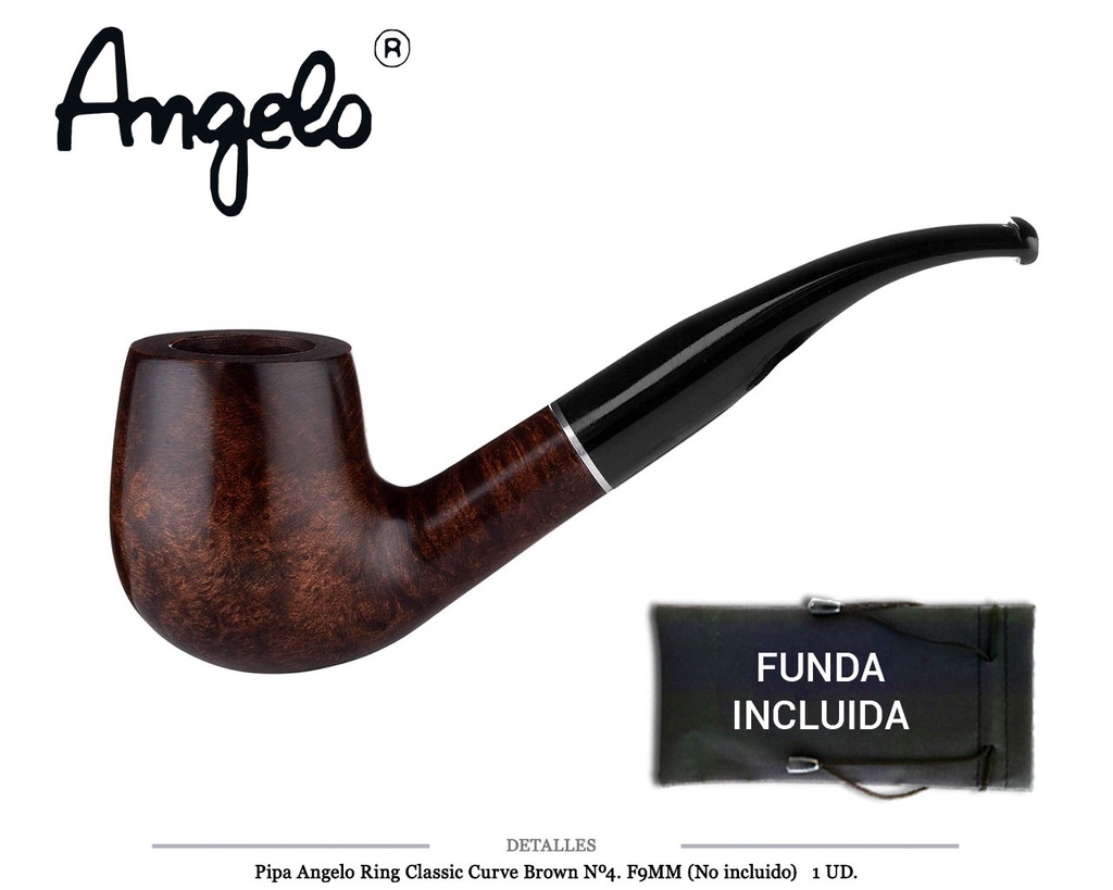 PIPA ANGELO RING CLASSIC CURVED BROWN F9MM  1 UD