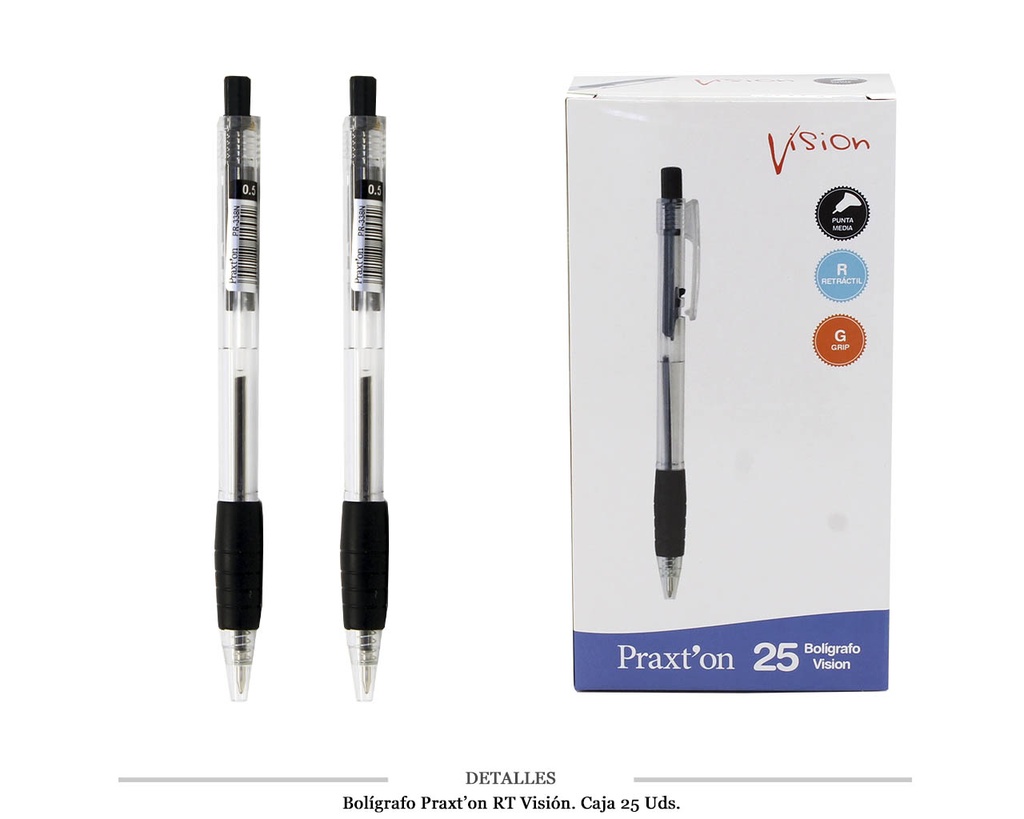 BOLIGRAFO PRAXTON RT VISION NEGRO 25 UD