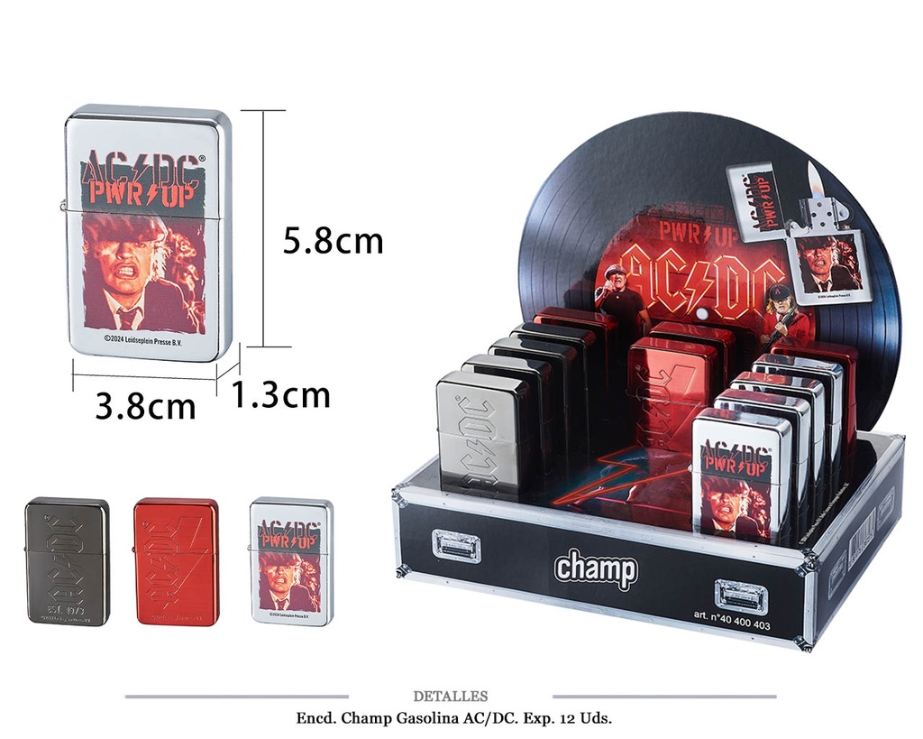 ENCD. CHAMP GASOLINA AC/DC 12 UDS