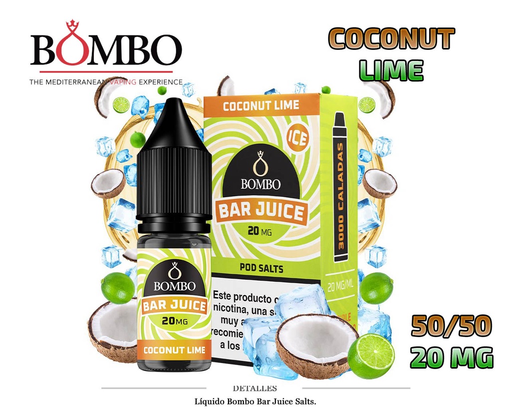 E-LIQUID BOMBO COCONUT LIME 20MG 10ML