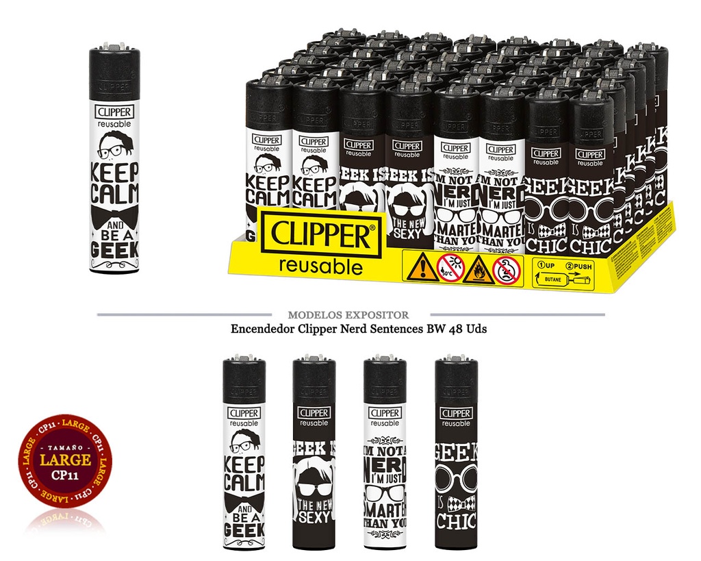 ENCD. CLIPPER NERD SENTENCES BW 48 UDS