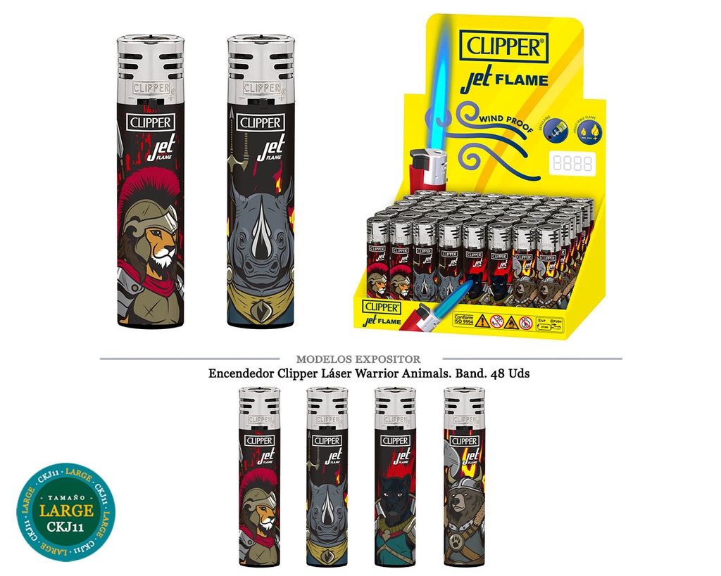 ENCD. CLIPPER LASER WARRIOR ANIMALS 48 UDS