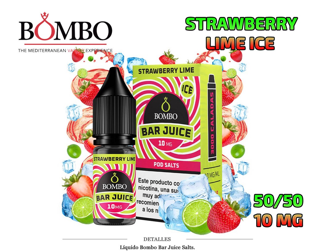 E-LIQUID BOMBO STRAWBERRY LIME ICE 10MG 10ML