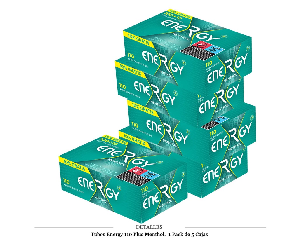 TUBOS ENERGY 110 PLUS MENTHOL 5X100+10 1 PACK