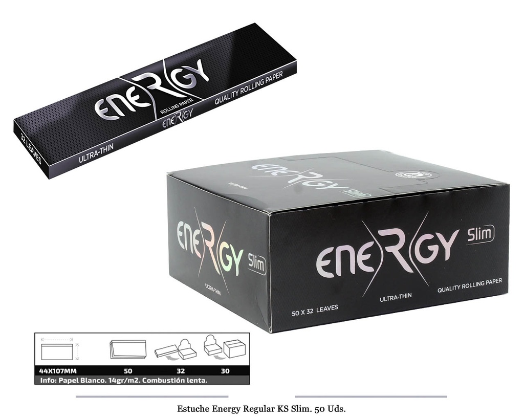 ENERGY PAPEL BLACK SLIM 50 UDS